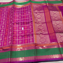 Rani Pink with Green Kolam Motifs Handwoven Premium Kanchipuram Silkcottons Saree Beauty