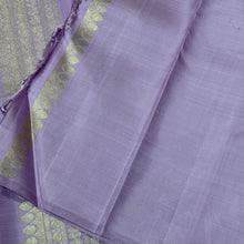 Saranga- Gorgeous Purple with Lavandar Handwoven Pure Twisted Gold & Silver Jari Borderless Kanjivaram Silk with buttas and checks woven beautiful body with simhayazhi borders rich pallu and contrast lavandar blouse