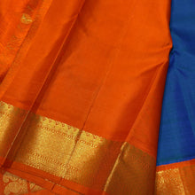 Sarasangi- Beautiful Peacock Blue with Orange Handwoven Pure Jari Korvai Kanjivaram Silk with beautiful borders rich pallu and contrast woven blouse