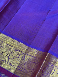 Manthulir Green with Purple Handwoven Pure Kanjivaram Silk Saree Beauty
