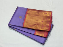 Lavendar with Coral Pink Handwoven Pure Jari Korvai with Buttas rich Long and Short borders with rich pallu and contrast woven blouse beauty