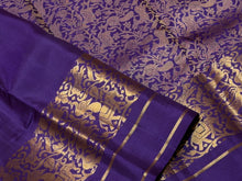 Sahana- Deep Aubergine with Gold Handwoven Pure Kanjivaram Silk with beautiful Vanasingaeam borders rich vanasingaram pallu and self blouse