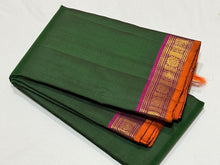 Bottle Green with Dark Wine Handwoven Pure Kanjivaram Silk Saree with beautiful borders rich pallu beauty