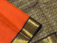 Sarasangi-Super Gorgeous Burnt Orange with Kanchana Brownish Black Handwoven Pure Jari Korvai Kanjivaram Silk with beautiful Gandaberunda motifs woven borders rich pallu woven in 1000 buttas style and contrast woven blouse