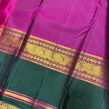 Dark Kanchana Brown with Deep Magenta Muthukattam Body with Rettapet Borders Rich Pallu and Contrast woven blouse beauty