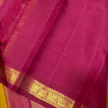 Sarasangi- Gorgeous Mustard with Arakku shot Pink Handwoven Pure Jari Korvai Kanjivaram Silk with Orukunjam Borders Rich Pallu and contrast woven blouse
