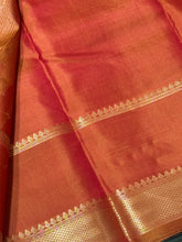 Vintage Weave-Rustic Orange with Jari Oosi Kattam and Gandaberunda and Yazhi motifs woven Borders in a Handwoven Pure Jari Kanjivaram Silk Saree Beauty