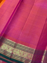 Vadamalli Purple with Double tone Orange with Buttas Handwoven Pure Kanjivaram Silk Saree Beauty