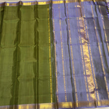 Parrot Green with Lavendar Handwoven Pure Light Weight Kanjivaram Silk Saree Beauty