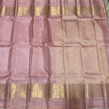 Sahana- Peach with Gold Handwoven Pure Kanjivaram Silk in beautiful VanasingaramBorders rich Vanasingaram woven pallu and self colored blouse