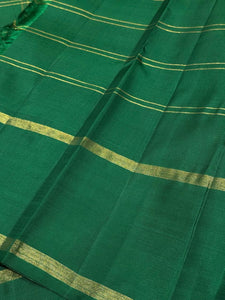 Palum Pazhamum Multicolored Checks with Green Handwoven Pure Jari Korvai Kanjivaram Silk Saree