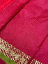 Manthulir Green with Red Buttas small borders Handwoven Pure Jari Kanjivaram Silk Saree Beauty