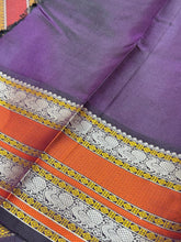 Ivory white with Deep Beetlenut Purple Korvai with Buttas Varisaipet Borders Handwoven Pure Zariless Kanjivaram Silk Saree Beauty