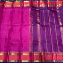 Rani Pink with Wine Handwoven Pure Light Weight Kanjivaram Silk Saree Beauty