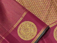 Deep Arakku Red Podi Jari Kattam with Border Buttas Handwoven Pure Jari Kanjivaram Silk Saree Beauty