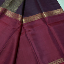 Sahana -Stunning Deep Brown  with Deep Maroonish Brown Handwoven Pure Jari Kanjivaram Silk with Lakshadeepam Mubbagam Style woven beautiful body with long borders rich pallu and self color blouse with maroonish brown borders