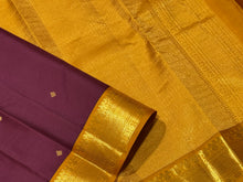 Deep Maroon with Mustard Buttas Korvai Handwoven Pure Kanjivaram Silk Saree Beauty
