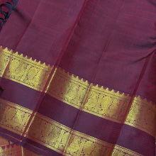 Vaibhogam- Gorgeous Mustard with Deep Maroon Buttas Handwoven Pure Jari Korvai Kanjivaram Silk with Doublepet borders rich pallu and contrast woven blouse
