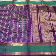 Purple with Green 1000 Buttas Mayil Chakram motifs Handwoven Premium Kanjivaram Silkcotton Saree Beauty