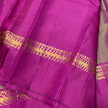Sahana- Gorgeous Manthulir Green with Deep Pink Muthukattam Handwoven Pure Jari Kanjivaram Silk with beautiful body spaced borders rich pallu and contrast woven blouse