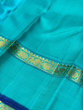 Lemon Sampanga with Turquoise Handwoven Pure Jari Korvai Kanjivaram Silk Saree Beauty
