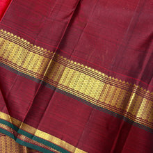 Sarasangi- Gorgeous Creamish White with Deep Brown Handwoven Pure Jari Korvai Kanjivaram Silk with beautiful borders green selvedges rich pallu and contrast woven blouse