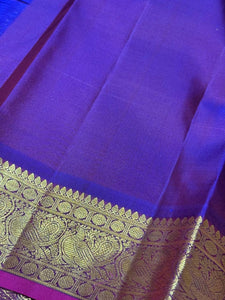 Manthulir Green Purple Buttas Handwoven Pure Kanjivaram Silk Saree Beauty