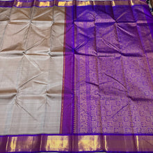 Sarasangi-Gorgeous Abirami with Vadamalli Purple Handwoven Pure Jari Korvai Kanjivaram Silk Saree with rich borders beautiful pallu and contrast woven blouse