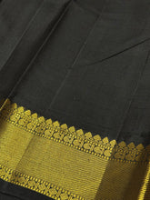 Mustard with Black Handwoven Pure Jari Korvai Kanjivaram Silk Saree Beauty