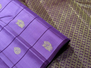 Mauve with Vadamalli Purple 1000 Buttas Borderless Handwoven Pure Jari Kanjivaram Silk Saree Beauty