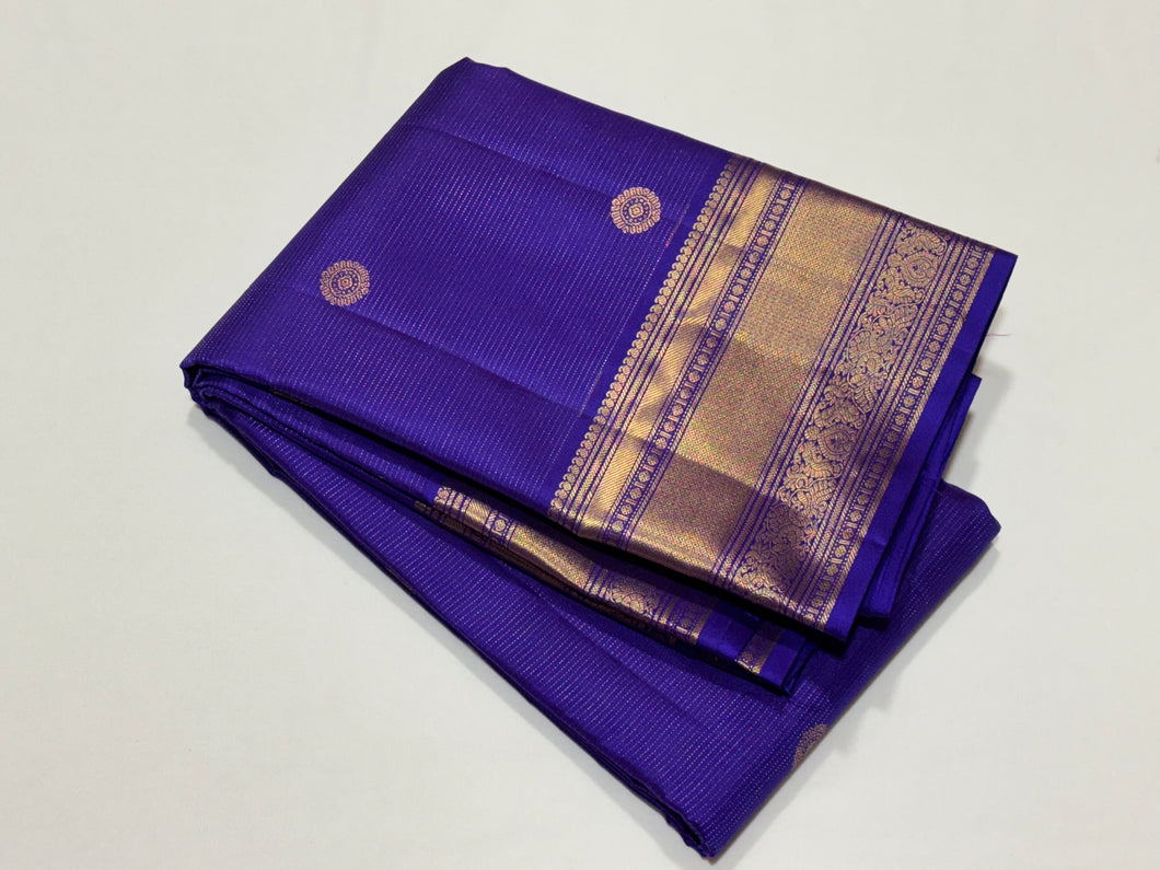 Violet with Gold Handwoven Pure Jari Vairaoosi with Buttas Kanjivaram Silk Saree with rich borders pallu and self colored blouse beauty
