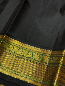 Soft Pink with Black Handwoven Pure Jari Korvai Kanjivaram Silk Saree Beauty