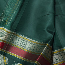 Saraswati- Gorgeous Red with Bottle Green Premium Zariless Korvai Pure Kanjivaram Silk with Buttas woven body rich borders beautiful gandaberundas woven pallu and contrast woven blouse!