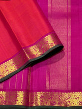 Nayaki- Gorgeous Orange Pink with Orange Handwoven Pure Jari Kanjivaram Silk with Small borders rich pallu and contrast woven beautiful blouse