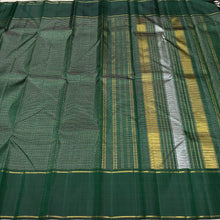 Sahana-Beautiful Bottle Green with Gold & Silver Handwoven Pure Jari Kanjivaram Silk with Jari Muthukattam woven beautiful body with bodi borders rich pallu and self colored blouse