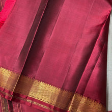 Grey with Maroon Handwoven Pure Kanjivaram Silk Saree with Small borders classy seer pallu and contrast woven blouse beauty