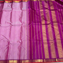 Lotus Pink with Vadamalli Purple Mallimoggu Buttas with Small borders Handwoven Pure Jari Kanjivaram Silk Saree Beauty