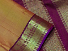 Gorgeous Mustard with Dark Brown Handwoven Pure Jari Kanjivaram Silk Saree with beautiful borders rich pallu and contrast woven blouse beauty