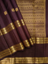 Vaibhogam- Stunning Coffee Brown with Gold Handwoven Pure 2 gram Jari Kanjivaram Silk with Buttas woven  beautiful body with rich Vairaoosi borders beautiful pallu and self colored blouse