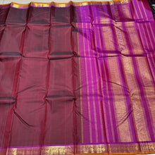 Deep Maroon with Magenta Pink Handwoven Small Borders Pure Jari Kanjivaram Silk Saree Beauty