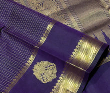 Sahana- Stunning Deep Purple with Gold Handwoven Pure Jari Kanjivaram Silk with Gandaberundas and Yazhis woven beautiful araimadam borders Rich Pallu and self colored blouse