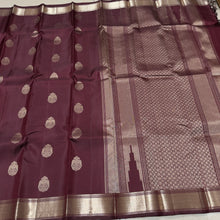 Sahana- Stunning Coffee Brown with Gold & Silver twisted pure Jari Handwoven Kanjivaram Silk with  Gandaberunda motifs woven body with seepu rekku beautiful borders rich pallu and self colored blouse