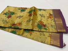 Pastel Sampanga Yellow Handwoven Pure Kanjivaram Silkcotton Handpichwai Block Printed Beauty