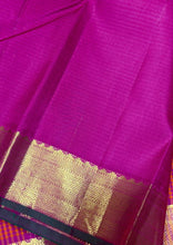 Sahana- Gorgeous Orange with Pink Handwoven Pure 2g Jari Kanjivaram Silk with kasakasa podikattam with buttas woven body with rich borders gorgeous pallu and contrast woven blouse