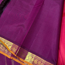 Nayaki- Gorgeous Tomato Red short Orange body with Deep Brown  Handwoven Pure Jari Kanjivaram Silk with Small borders with beautiful mustard selvedges rich pallu and contrast woven beautiful blouse