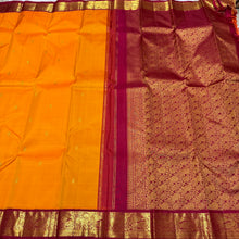 Vaibhogam - Gorgeous Mamabazha Yellow with Arakku butta korvai handwoven pure jari korvai kanjivaram silk saree with beautiful borders rich pallu and contrast woven blouse for this wedding season