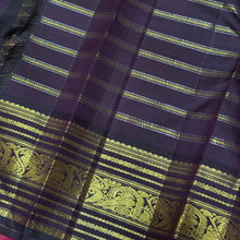 Vaibhogam -Gorgeous Tomato Pink with Deep Brown Handwoven Pure Jari Korvai Jari Veldhari Striped Body with rich varisaipet borders gorgeous pallu and contrast woven blouse