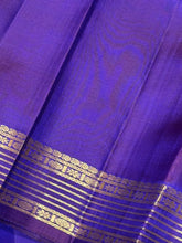 Sahana-Gorgeous Light  Blue with Deep Purplish Blue Buttas Handwoven pure Kanjivaram Silk wirh beautiful  borders rich pallu and contrast woven blouse
