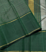 Sahana-Beautiful Bottle Green with Gold & Silver Handwoven Pure Jari Kanjivaram Silk with Jari Muthukattam woven beautiful body with bodi borders rich pallu and self colored blouse