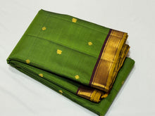 Emerald Green with Deep Maroon Buttas Handwoven Pure Jari Kanjivaram Silk Saree with rich seer pallu and contrast woven blouse beauty